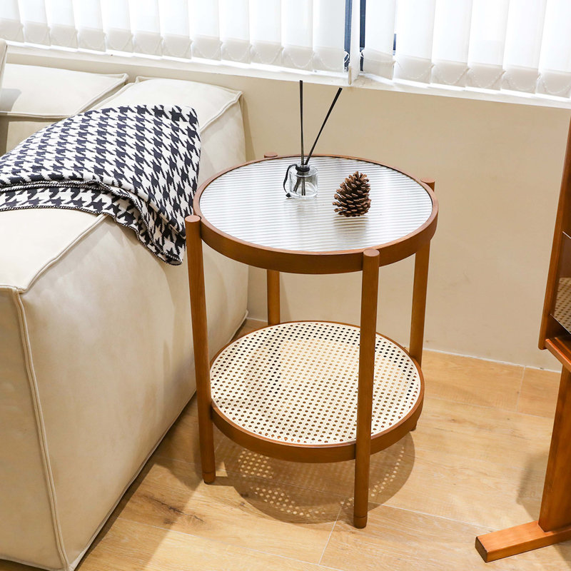 Coffee Table Set Stylish and Elegant Nesting Round Wooden Table Side End Table Set Big Table Bay Isle Home Size 23.6 H x 20 L x 20 W